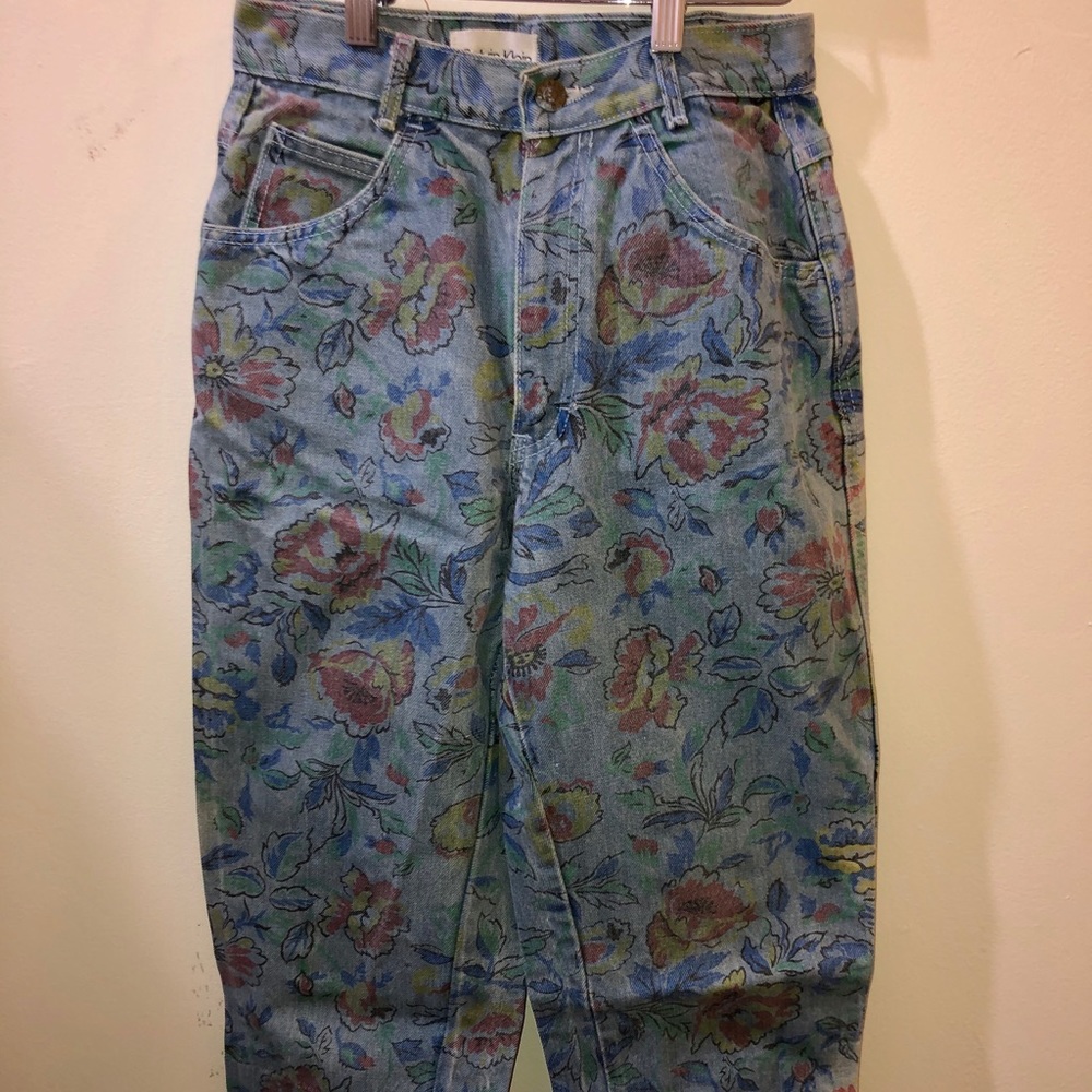 Vintage Calvin Klein flower high waisted jeans